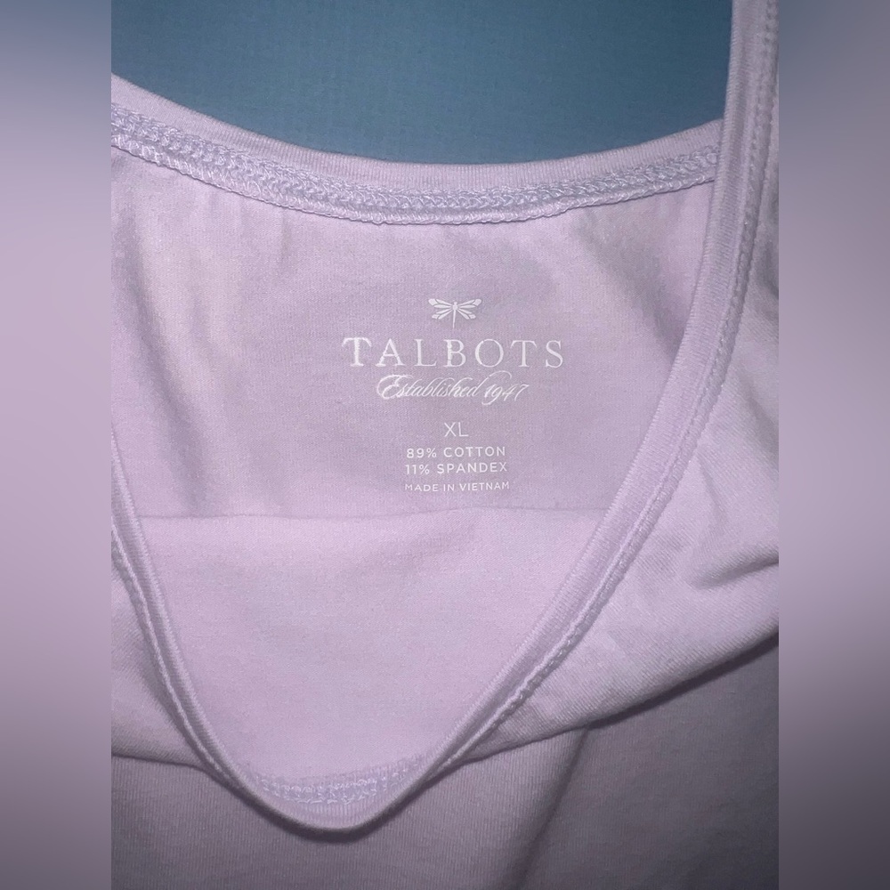 2 Talbots Woman’s Soft Sleeveless Tank Lavander & Pink Perfect XL Summer Tops - Picture 4 of 6